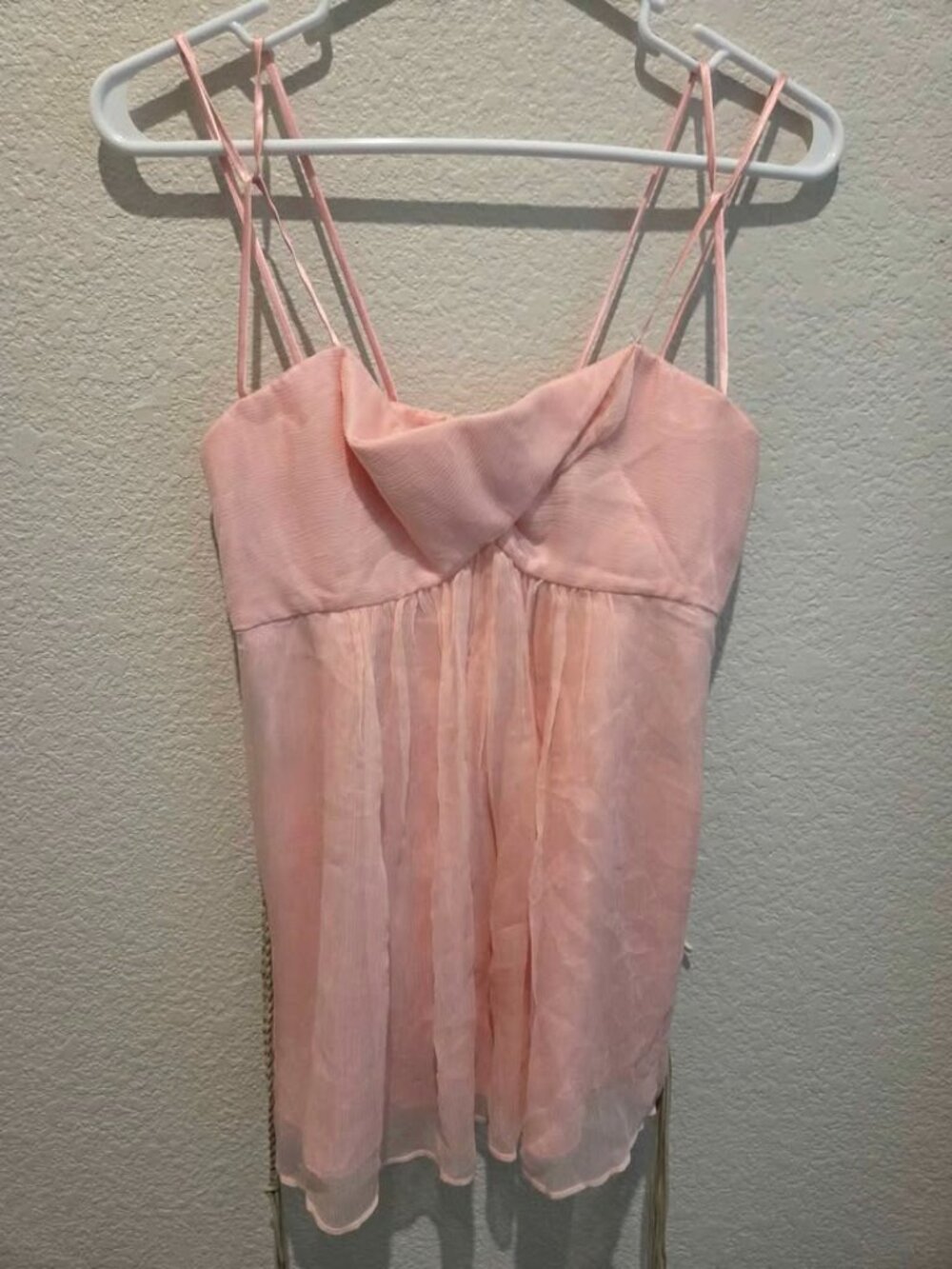 Silk Top w/ Spaghetti Straps Pink Rose Size XS NWT